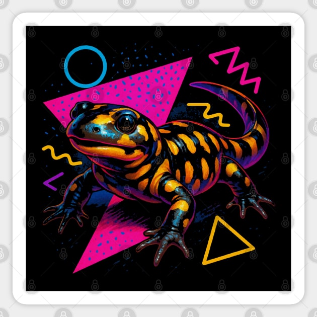 Retro Neon Tiger Salamander Sticker by Reptiq's Store
